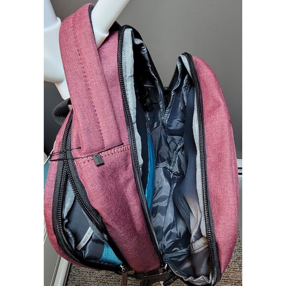 Duslang Backpack Laptop Bag USB Port Anti Theft Multi Pocket Rose Comfort Strap - Picture 7 of 9